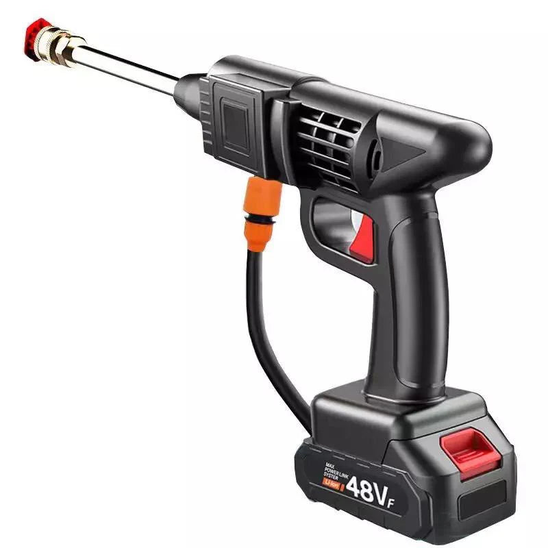 Aparat De Spalat Cu Presiune tip Pistol fara fir Cu 2 acumulatori, 48V, 3 Jeturi Diferite, 8L/min, 30 bari, Geanta De Transport Cadou