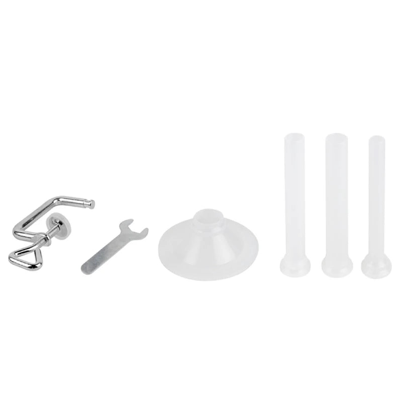 Aparat pentru umplut carnati si Lebar, din aluminiu, orizontal, 2.5 kg Cu Ventuza + Clema De Masa, 3 Palnii 15/19/22 mm, Manual