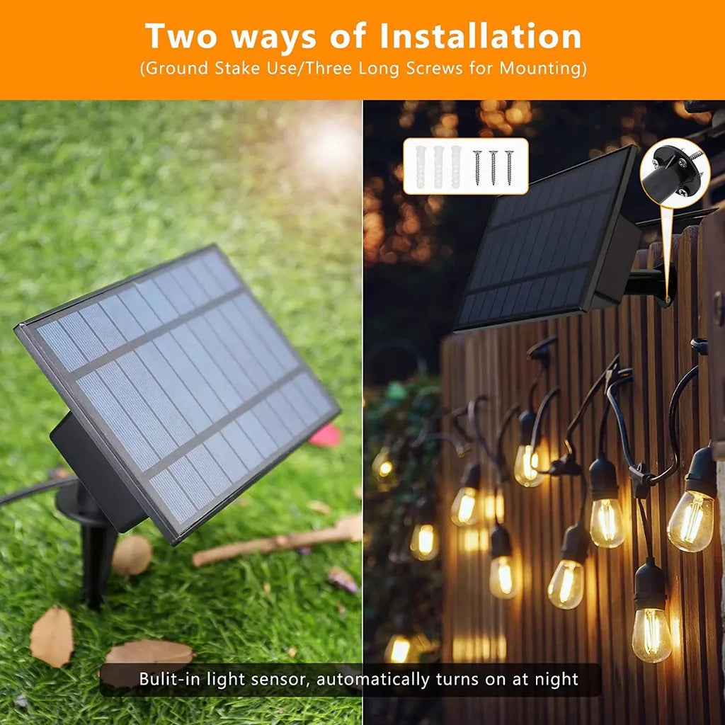 Ghirlanda Luminoasa solara Lumina Alb cald, 30M, Interconectabila, 4 Moduri de Iluminare, Becuri LED, Telecomanda inclusa, Rezistenta la Apa Autonomie Mare