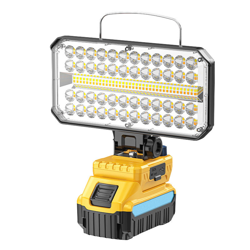 Lampă de Lucru LED Profesională Acumulator 18V, Reglabilă 3500 mAh, 80W, 3800 Lumeni, Lumină Caldă si Rece, Port USB Încărcător Telefon Type-C