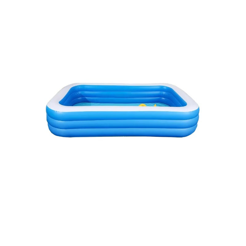 Piscina gonflabila 3 inele Family, Dimensiuni, 150 x 105 x 55 cm, Material Rezistent, Potrivita pentru copii si Adulti