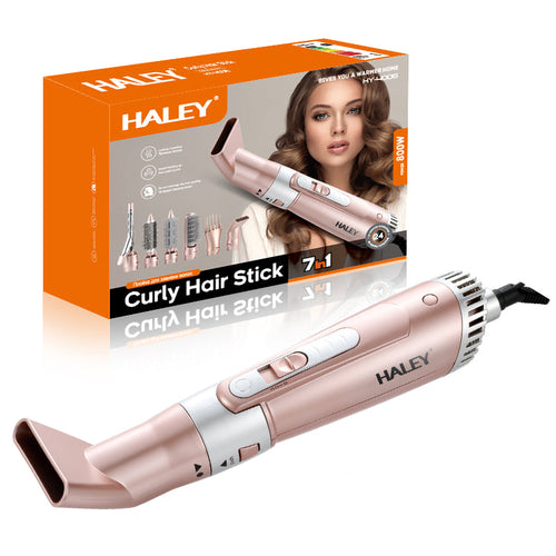 Uscător de Păr 7 în 1 HALEY – Ondulator Multifuncțional cu Ionizare, Protecție Termică, 800W, Accesorii Incluse, Ideal pentru Coafare Profesională Acasă