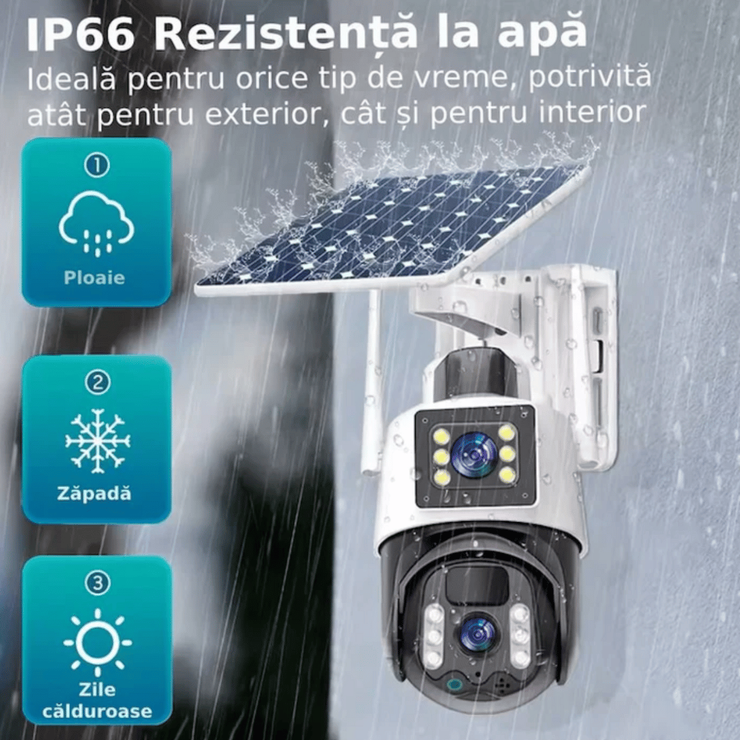Camera supraveghere cu panou solar si cartela sim 8Mpx card inclus 32gb