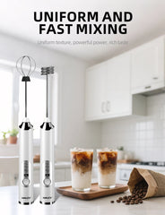 Spumator de Lapte Electric HALEY HY-1130, 20W, 3 Viteze, Încărcare USB, 2 Capete Inox, Multifuncțional 2 în 1 - Imagine 3