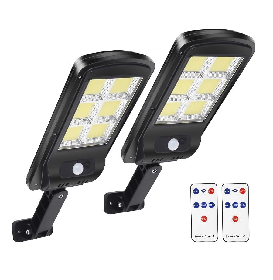 Set 2 Lampi LED Solare 150W COB 160 LED-uri cu Senzor de Mișcare, Autonomie 12-14 ore, IP65 - Imagine 4