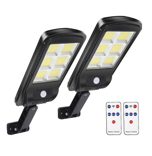 Set 2 Lampi LED Solare 150W COB 160 LED-uri cu Senzor de Mișcare, Autonomie 12-14 ore, IP65 - Imagine 4