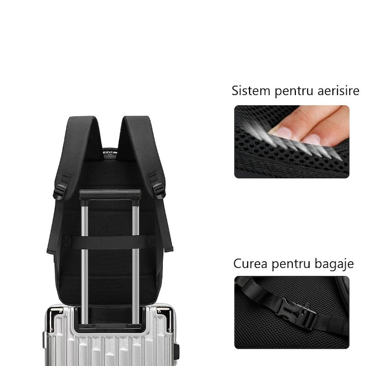 Rucsac laptop Legion gaming Multifunctional, compatibil cu laptop 15.6'', port USB de incarcare, Impermeabil, rezistent la zgarieturi, perne aerisire, spatios, unisex, Negru, XPD