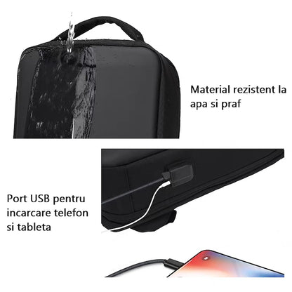 Rucsac laptop Legion gaming Multifunctional, compatibil cu laptop 15.6'', port USB de incarcare, Impermeabil, rezistent la zgarieturi, perne aerisire, spatios, unisex, Negru, XPD