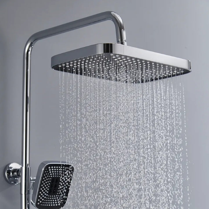 Coloana de dus piano style XPD, Set dus baie cu suport culisant, dus fix, para de dus mobila, baterie dus, 3 moduri de curgere a apei, bideu, robinet termostatic, sistem de control al apei, design modern, gri