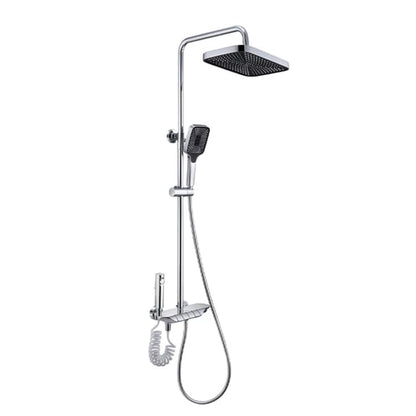 Coloana de dus piano style XPD, Set dus baie cu suport culisant, dus fix, para de dus mobila, baterie dus, 3 moduri de curgere a apei, bideu, robinet termostatic, sistem de control al apei, design modern culoare Crom