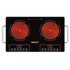 Plită Ceramica HALEY, 2 Ochiuri – 3500W, Geam Cristal Negru, Timer, Control Tactil, Oprire Automată - Imagine 3