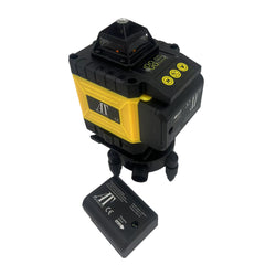 Nivela Laser 4D cu 16 Linii, AT PERFORMANCE®, 2X Acumulator, 360°,Platforma de Ridicare, cu Autonivelare, Telecomanda, Lumina Verde, Negru/Galben. - Imagine 3