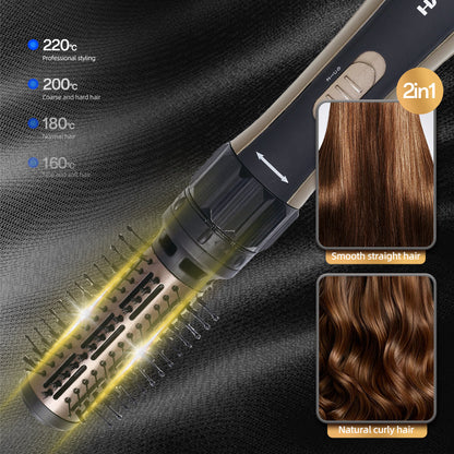 Perie Rotativă cu Uscător HALEY – Feon 2 în 1, 1000W, 2 Trepte Viteză, Coafare Rapidă și Volum, Design Elegant Negru - Imagine 10