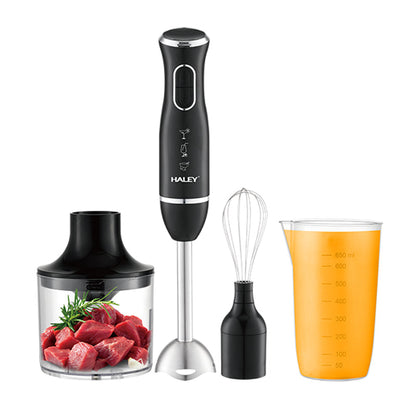 Blender de Mână Electric HALEY 4-in-1, 1600W, Oțel Inoxidabil, 2 Viteze + Accesorii – Tocător, Tel, Pahar, Multifuncțional pentru Bucătărie - Imagine 10
