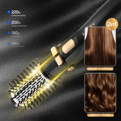 Perie Rotativă cu Uscător HALEY 6 în 1, 1200W, Capete Interșchimbabile, 3 Trepte, Încălzire Rapidă, Protecție Păr, Design Negru - Imagine 10