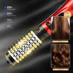 Perie rotativa HALEY, 1200W, 2 viteze, 3 trepte temperatura, Invelis Ceramic, Roșu/Negru - Imagine 3