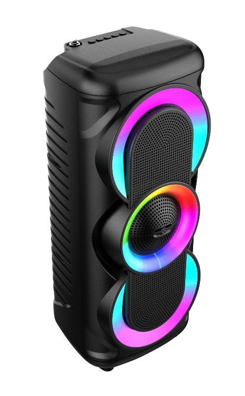 Boxa Portabila AT PERFORMANCE®, cu Lumini RGB, cu Maner, Putere 100w MP3, USB, Bluetooth, TF, WIFI, Slot Microfon, Karaoke, Acumulator, Negru