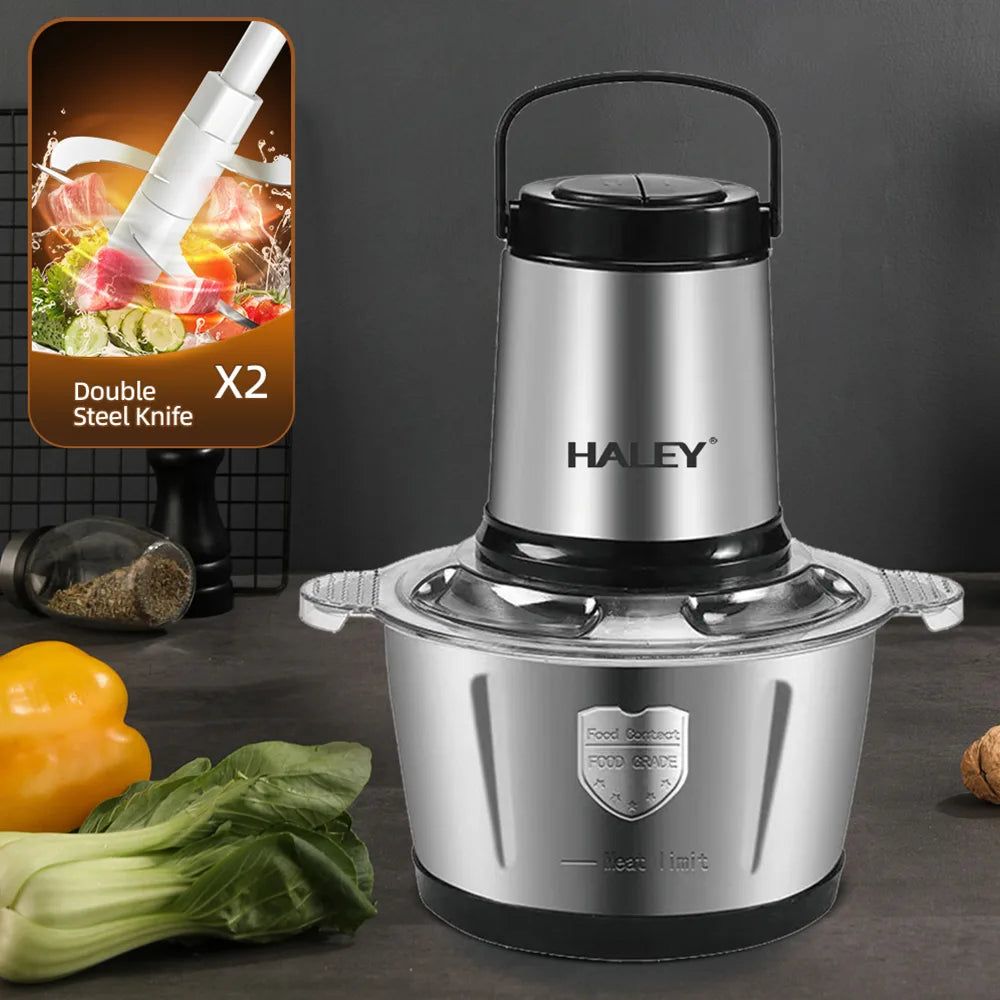 Tocător de alimente HALEY HY-1225 – Putere de 500W și vas de 2L din inox pentru tocare rapidă și eficientă - Imagine 10
