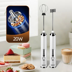 Spumator de Lapte Electric HALEY HY-1130, 20W, 3 Viteze, Încărcare USB, 2 Capete Inox, Multifuncțional 2 în 1 - Imagine 5