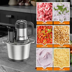 Tocător Electric Multifuncțional HALEY HY-1244 – Putere de 1200W și vas de 3.5L din inox pentru tocare rapidă și versatilă - Imagine 4