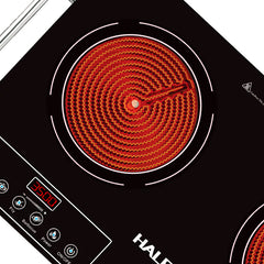 Plită Ceramica HALEY, 2 Ochiuri – 3500W, Geam Cristal Negru, Timer, Control Tactil, Oprire Automată - Imagine 4