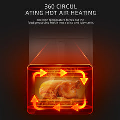 Friteuză cu Aer Cald HALEY 7L, 2000W cu Gătire 360°, Ecran Tactil, Geam de Vizualizare 180°, 8 Programe – Gătit Sănătos și Crocant fără Ulei - Imagine 5