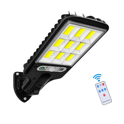 4+1 GRATIS Lampă Solară Dasgut 160W cu 80 LED COB, 3500 Lumeni, 9 Celule, Senzor de Mișcare și Inducție, Telecomandă, 3 Moduri de Iluminare, IP65, Autonomie până la 10 Ore