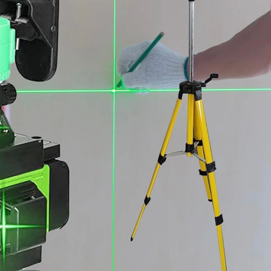 Nivela Laser 4D cu 16 Linii, Autonivelare, 2 Acumulatori, Lumina Verde, Trepied 150 cm Telecomandă, Platformă Ridicare, Profesională