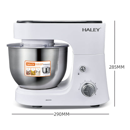 Mixer Profesional HALEY HY-2409, 1200W, Bol 6L Inox, 6 Viteze + Pulse, Alb/Inox, Silențios, Protecție Întrerupere - Imagine 10