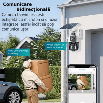Camera supraveghere cu panou solar si cartela sim 8Mpx card inclus 32gb