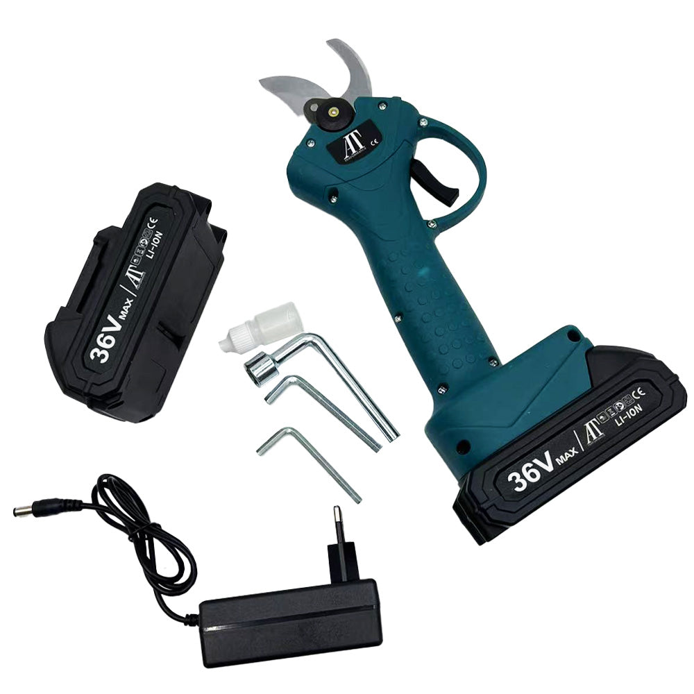 Foarfecă Electrică AT Performance cu 2 Acumulatori, Fără Fir, Lama Oțel Carbon, 5000 mAh, Turcoaz - Imagine 9