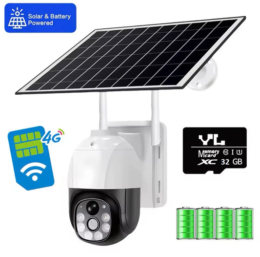 Camera Supraveghere cu Panou Solar si Cartela SIM (4G), 3MP, Full HD, exterior/Interior, Zoom Optic, procesor AI, rotire rapida din aplicatie, vedere nocturna color, senzor de miscare, lumina LED, inteligenta de urmarire,IP66