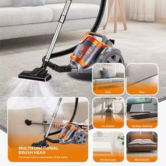 Aspirator portabil HALEY, cu aspirație mare, 4 litri, 3000W, cu saci, Portocaliu/Gri - Imagine 4