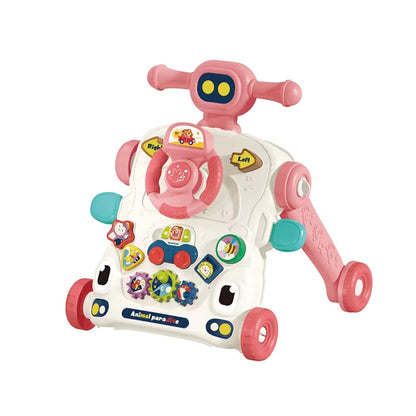 Antepremergător 2 în 1 – Primii Pași și Joacă Interactivă Roz