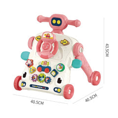 Antepremergător 2 în 1 – Primii Pași și Joacă Interactivă Roz - Imagine 4