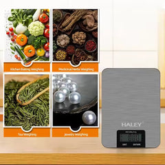 Cântar Electronic HALEY, 5000G, din Oțel Inoxidabil Design Portabill, Argintiu - Imagine 4