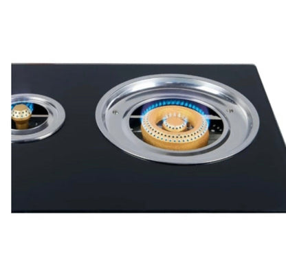 Aragaz Portabil cu Plită din Sticlă Securizata, 3 Arzătoare, Funcționare pe GPL- Butelie, Design Modern și Ușor de Curățat - Imagine 3