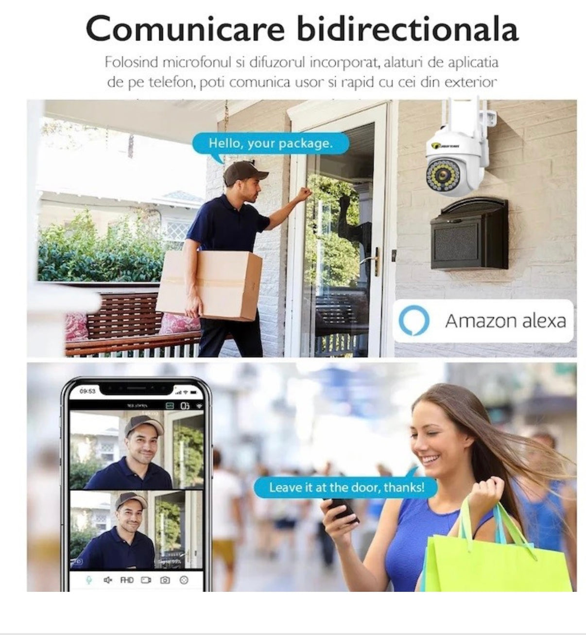 Set 2X Camere de supraveghere Jortan WIFI, Full HD - Imagine 4