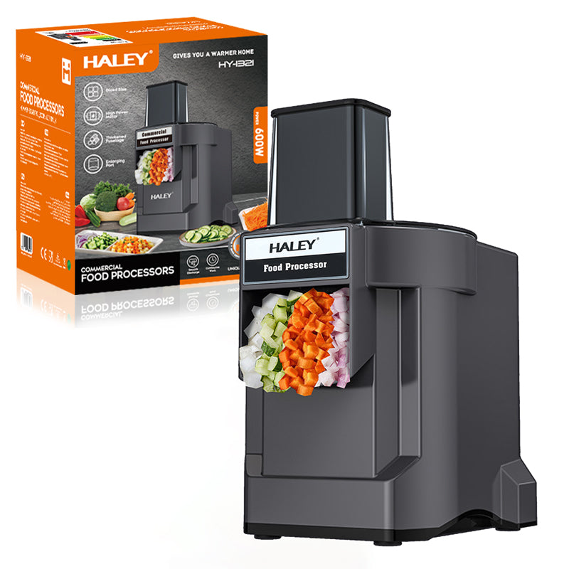Tocător Electric Comercial HALEY HY-1321, 600W, Feliator Cartofi și Ceapă, Capacitate ≥17 căni, Accesorii Incluse – Ideal pentru Restaurant, Hotel sau Gospodărie