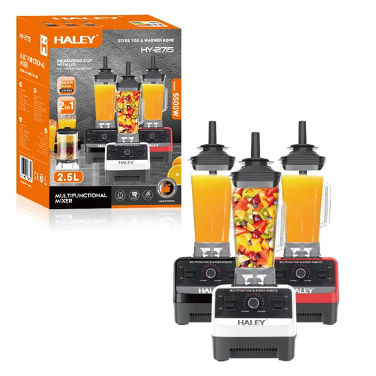 Mixer Multifuncțional HALEY HY-2715, 5500W, 2.5L, 2 Viteze, Funcție Pulse, Curățare Automată, 2 în 1