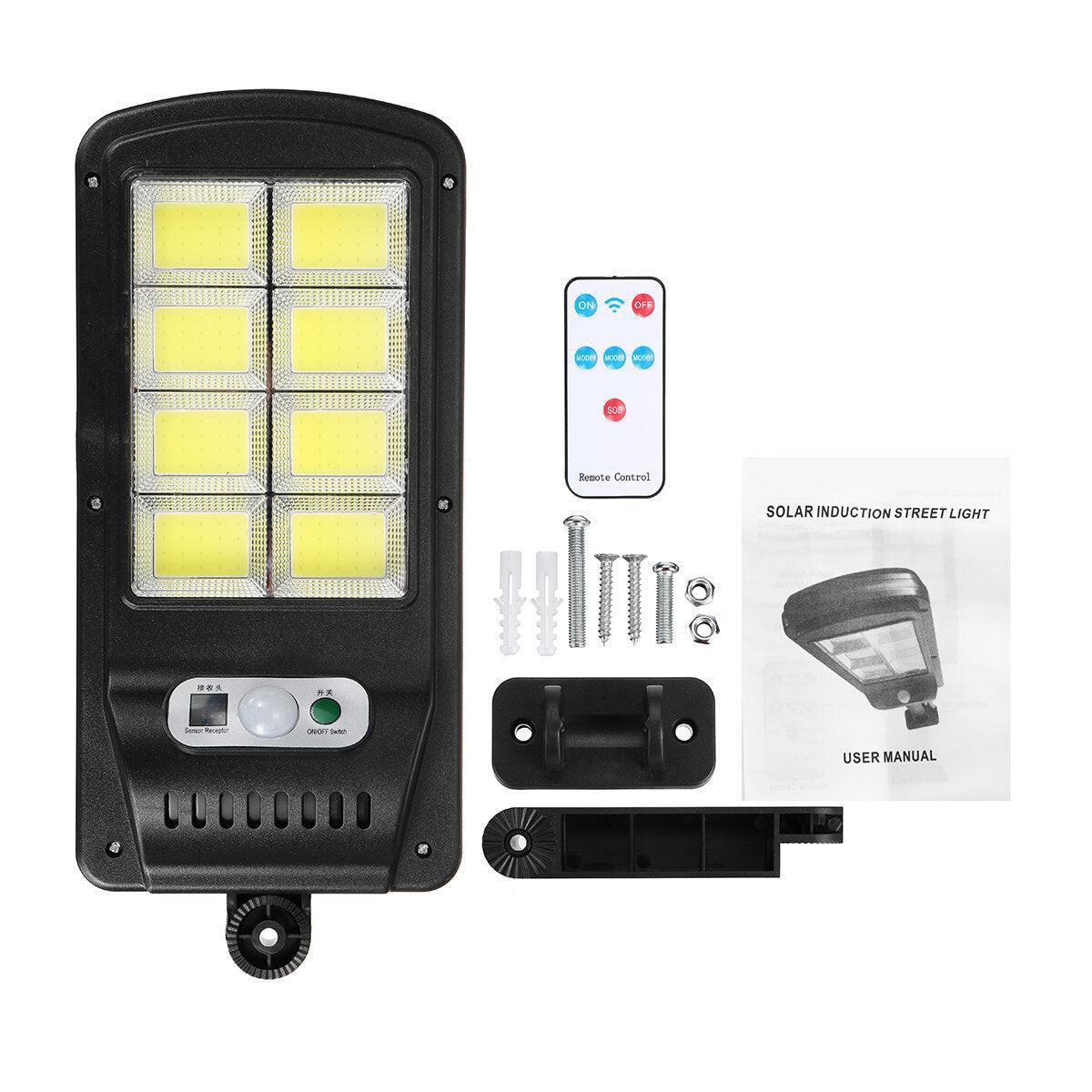 Set 4 Lampi LED Solare 150W COB 160 LED-uri cu Senzor de Mișcare, Autonomie 12-14 ore, IP65 - Imagine 6