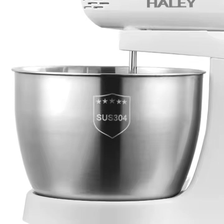 Mixer de Inalta Performanta HALEY, 500W, Bol Generos din Inox de 3L, 5 Trepte de Viteza, Alb si Inox - Imagine 9