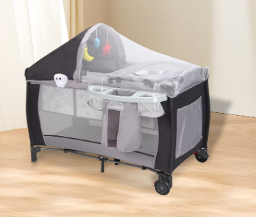 Patut multifunctional pentru bebelusi, AT PERFORMANCE®, - Confort, siguranta si design inovator, Gri - Imagine 9