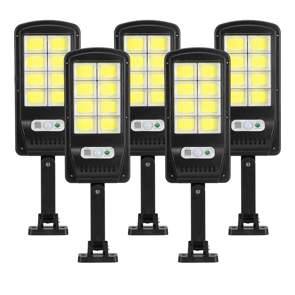 Set 5 Lampi LED Solare 150W COB 160 LED-uri cu Senzor de Mișcare, Autonomie 12-14 ore, IP65 - Imagine 4