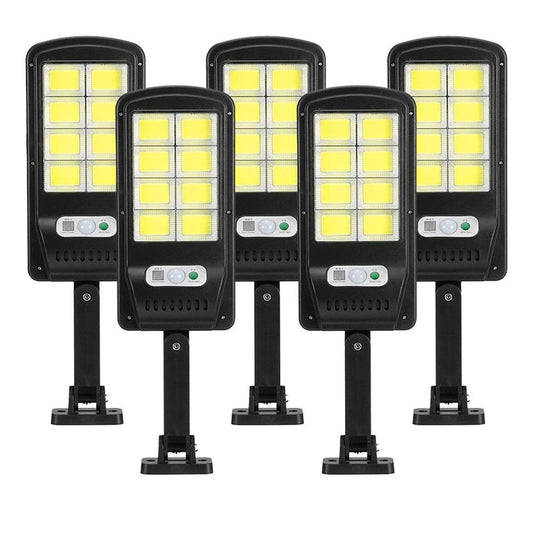 Set 5 Lampi LED Solare 150W COB 160 LED-uri cu Senzor de Mișcare, Autonomie 12-14 ore, IP65 - Imagine 4