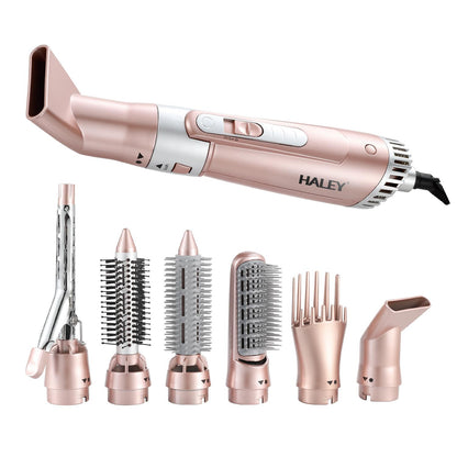 Uscător de Păr 7 în 1 HALEY – Ondulator Multifuncțional cu Ionizare, Protecție Termică, 800W, Accesorii Incluse, Ideal pentru Coafare Profesională Acasă - Imagine 9