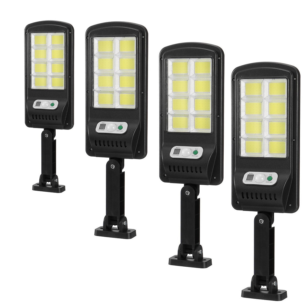 Set 4 Lampi LED Solare 150W COB 160 LED-uri cu Senzor de Mișcare, Autonomie 12-14 ore, IP65 - Imagine 4