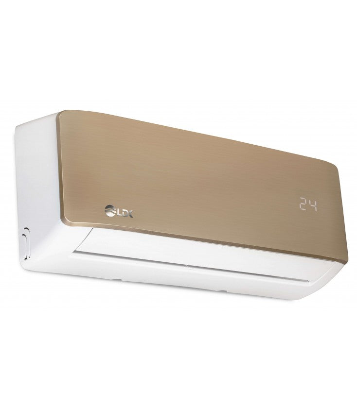 Aparat de Aer Conditionat Tip Pompa de Caldura LDK Deluxe Gold 1800DBU, 14.400BTU, Putere 4.77 kW, Clasa A++, Inverter, Super Ionizare, Filtru Hepa, 3 functii, Self Cleaning, Sleep, Follow me, Auto Restart, Wifi inclus