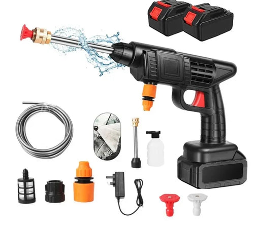 Aparat De Spalat Cu Presiune tip Pistol fara fir Cu 2 acumulatori, 48V, 3 Jeturi Diferite, 8L/min, 30 bari, Geanta De Transport Cadou - Imagine 2