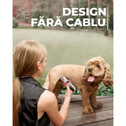Aparat de Tuns Animale Caini si Pisici cu Acumulator, 8 în 1, 6800RPM, 1800mAh, Set Complet Pentru ingrijire